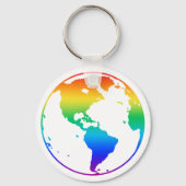 Regenboogkleurige planeet aarde sleutelhanger (Voorkant)