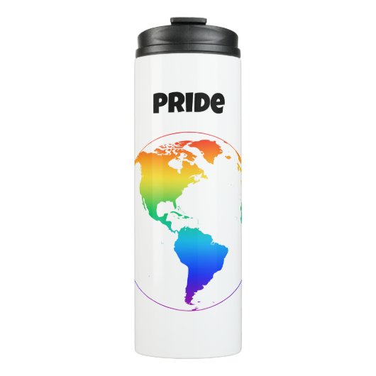 Regenboogkleurige planeet aarde thermosbeker (Voorkant)