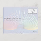 Regenboogkleurige slinkachtige speelgoed briefkaart (Achterkant)