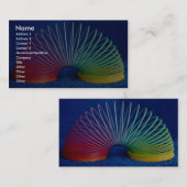 Regenboogkleurige slinkachtige speelgoed visitekaartje (Voorkant / Achterkant)