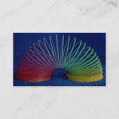 Regenboogkleurige slinkachtige speelgoed visitekaartje (Achterkant)