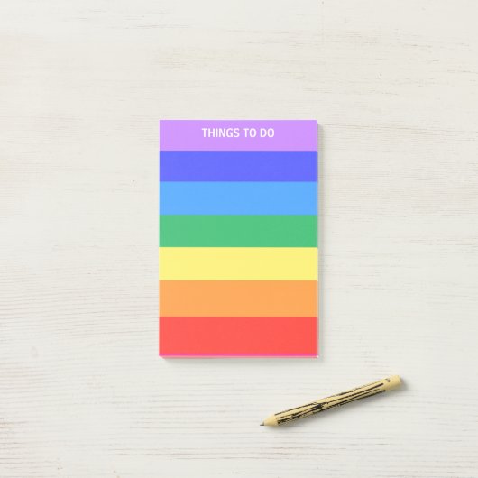 Regenboogkleurige strips om te doen post-it® notes (Op bureau)