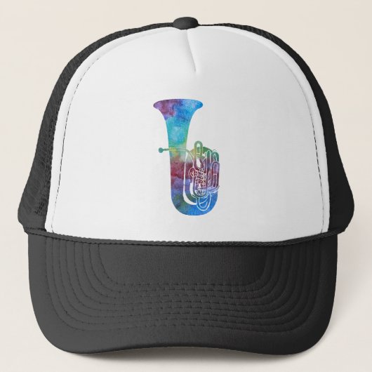 Regenboogkleurige Tuba Trucker Pet (Voorkant)