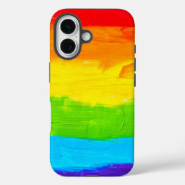Regenboogkleurige verfstreken iPhone 16 hoesje