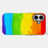 Regenboogkleurige verfstreken Case-Mate iPhone case (Achterkant (horizontaal))