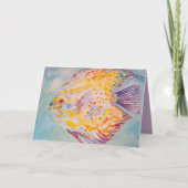 Regenboogkleurige visWaterverf Kaart op zaterdag (Voorkant)