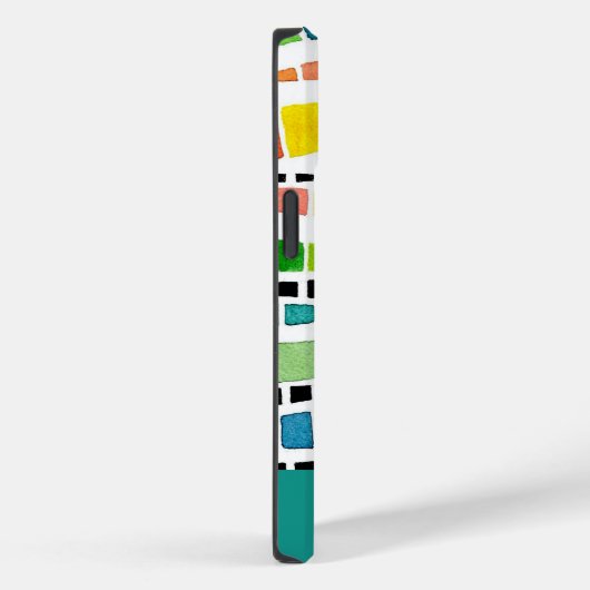 Regenboogkleurige Waterverf Mozaïek Abstract Case-Mate iPhone Case (Achterkant / Rechts)