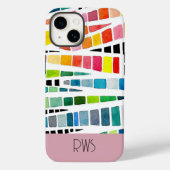 Regenboogkleurige Waterverf Mozaïek Abstract Case-Mate iPhone Case (Achterkant)