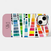 Regenboogkleurige Waterverf Mozaïek Abstract Case-Mate iPhone Case (Achterkant (horizontaal))