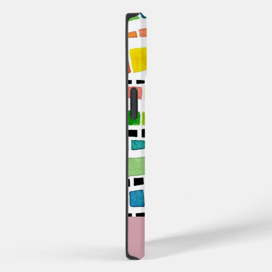Regenboogkleurige Waterverf Mozaïek Abstract Case-Mate iPhone Case (Achterkant / Rechts)