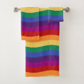 Regenboogkleurige Wavy-lijnen Bad Handdoek (Insitu)