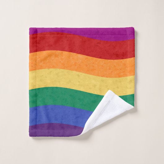 Regenboogkleurige Wavy-lijnen Bad Handdoek (Wasdoekje)