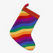 Regenboogkleurige Wavy-lijnen Kleine Kerstsok (Voorkant (Hangend))