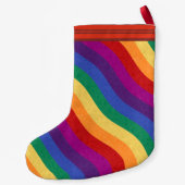 Regenboogkleurige Wavy-lijnen Kleine Kerstsok (Achterkant)