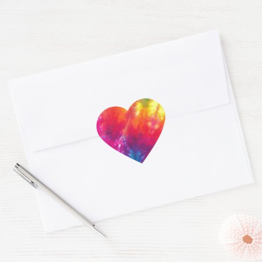 Regenboogkleurstof Stropdas-kleurstof Hart Sticker (Envelop)