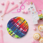 Regenboogkleurstof Stropdas-kleurstof Papieren Bordje (Feest)