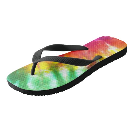 Regenboogkleurstof Stropdas-kleurstof Teenslippers (Schuin)