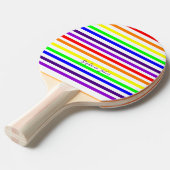 Regenboogkleurstrips Aangepaste naam Bridesmaid Gi Tafeltennisbatje (Voorkant Gekanteld)