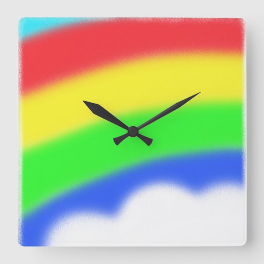 Regenboogklok Vierkante Klok (Voorkant)