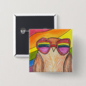 regenboogknoop vierkante button 5,1 cm (Voorkant /achterkant)