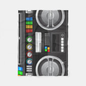 regenboogknoppen boombox ghetto blaster fleece deken (Voorkant)