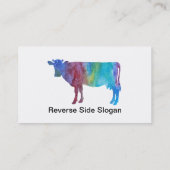 Regenboogkoe met  tekst visitekaartje (Achterkant)