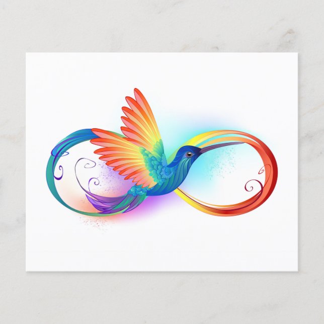 Regenboogkolibrie met oneindigheidssymbool (Voorkant)