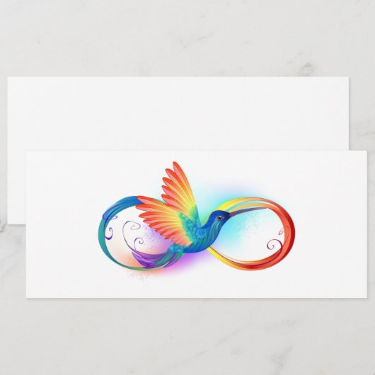 Regenboogkolibrie met oneindigheidssymbool aankondiging (Voorkant / Achterkant)
