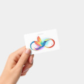 Regenboogkolibrie met oneindigheidssymbool badge (Handheld)