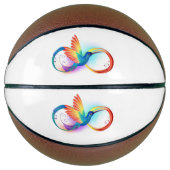 Regenboogkolibrie met oneindigheidssymbool basketbal (Voorkant)