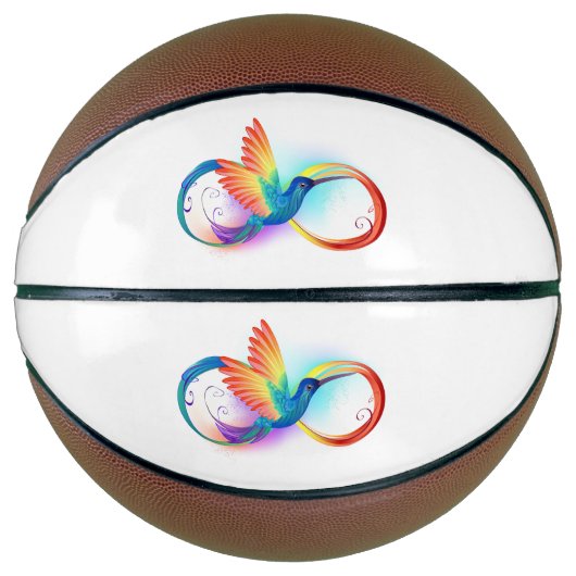 Regenboogkolibrie met oneindigheidssymbool basketbal (Voorkant)