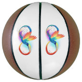 Regenboogkolibrie met oneindigheidssymbool basketbal (Verticaal)