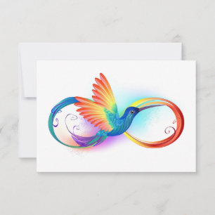 Regenboogkolibrie met oneindigheidssymbool bedankkaart