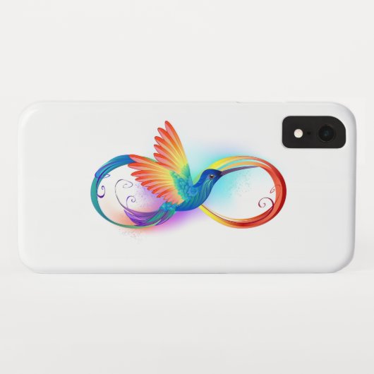 Regenboogkolibrie met oneindigheidssymbool Case-Mate iPhone case (Achterkant (horizontaal))