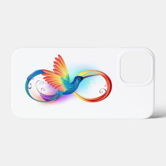 Regenboogkolibrie met oneindigheidssymbool Case-Mate iPhone case (Achterkant (horizontaal))