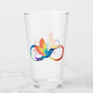 Regenboogkolibrie met oneindigheidssymbool glas