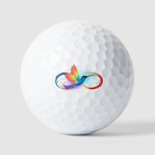 Regenboogkolibrie met oneindigheidssymbool golfballen (Voorkant)