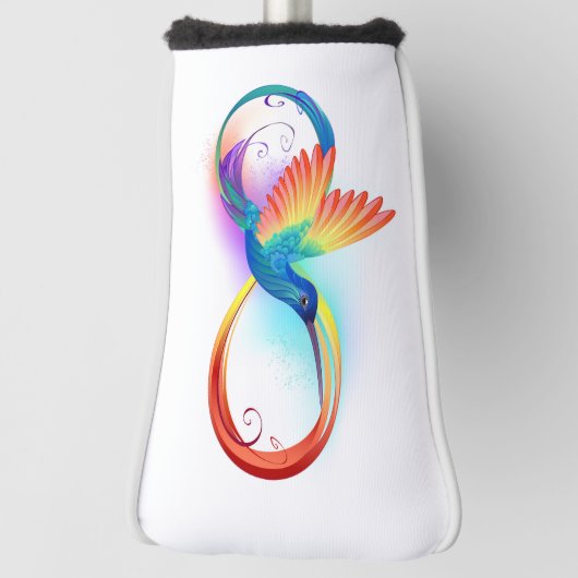 Regenboogkolibrie met oneindigheidssymbool golfheadcover (Draai 90)