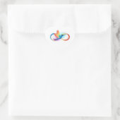 Regenboogkolibrie met oneindigheidssymbool hart sticker (Tas)