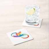 Regenboogkolibrie met oneindigheidssymbool kartonnen onderzetters (Insitu)