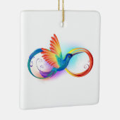 Regenboogkolibrie met oneindigheidssymbool keramisch ornament (Rechts)