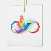 Regenboogkolibrie met oneindigheidssymbool keramisch ornament (Links)