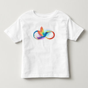 Regenboogkolibrie met oneindigheidssymbool kinder shirts