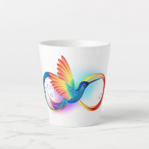 Regenboogkolibrie met oneindigheidssymbool latte mok