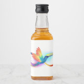 Regenboogkolibrie met oneindigheidssymbool likeurfles etiket (Voorkant)