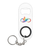 Regenboogkolibrie met oneindigheidssymbool mini flessenopener (Voorkant)