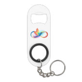 Regenboogkolibrie met oneindigheidssymbool mini flessenopener (Achterkant)