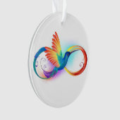 Regenboogkolibrie met oneindigheidssymbool ornament (voorkant)