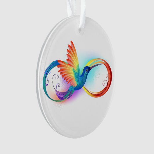 Regenboogkolibrie met oneindigheidssymbool ornament (voorkant)