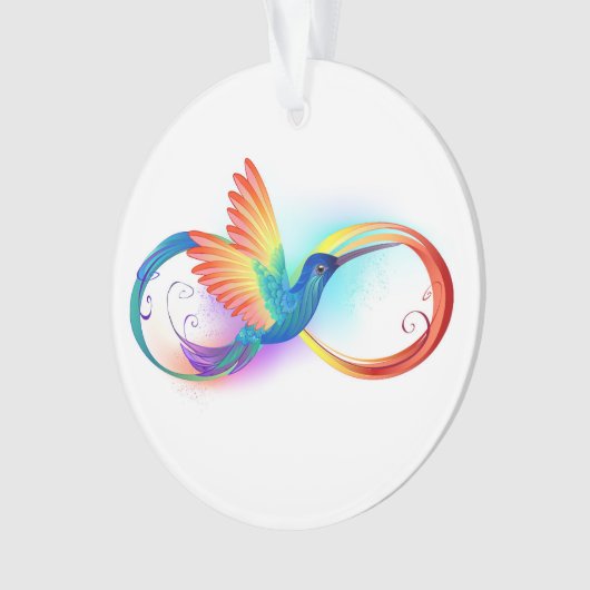 Regenboogkolibrie met oneindigheidssymbool ornament (voorkant)